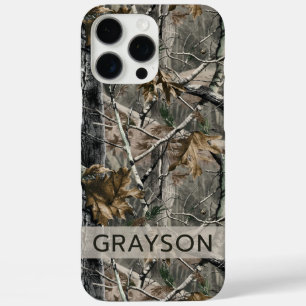 Coques iPhone 16 Pro Max Branches de forêt Camouflage Personnalisé