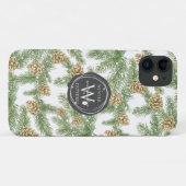 Coques Case-Mate iPhone Branches de pin et cônes de pin Motif d'aquarelle (Dos (Horizontal))