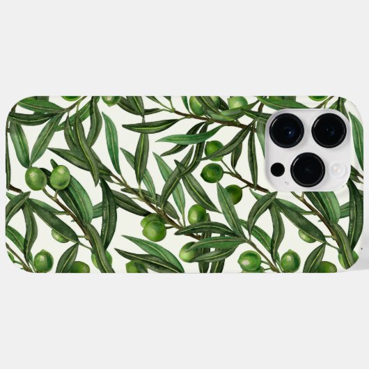 Coques Case-Mate iPhone Branches d'olive sur blanc (Verso (horizontal))