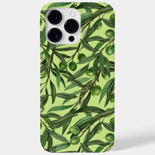 Coques Case-Mate iPhone Branches d'olive sur le vert miel (Verso)
