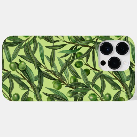 Coques Case-Mate iPhone Branches d'olive sur le vert miel (Verso (horizontal))