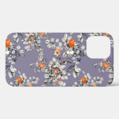 Coques Case-Mate iPhone Branches Roses sauvages : Motif pourpre. (Verso (horizontal))