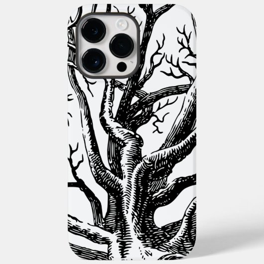 Coques Case-Mate iPhone Branches rustiques Abstraites en noir et blanc (Verso)