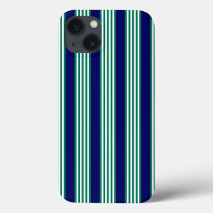 Case-Mate iPhone Case Brayures blanches et vertes motif avec bleu marine