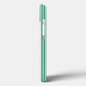 Coques Case-Mate iPhone Brayures blanches et vertes motif avec bleu marine (Verso / Gauche)
