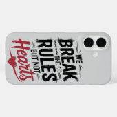Coques Case-Mate iPhone Break Rules, not Hearts : Inspirational for Bold (Verso (horizontal))