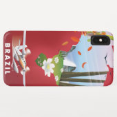Coques Case-Mate iPhone Brésil Affiche illustrée de voyage. (Dos (Horizontal))