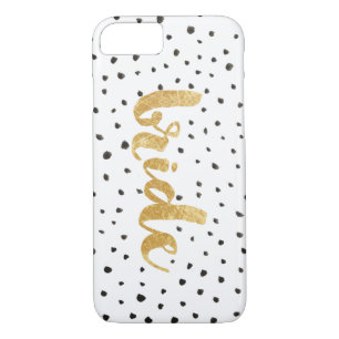 Etui iPhone Case-Mate Bride moderne Gold et Black Dots