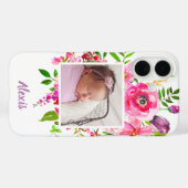 Coques Case-Mate iPhone Bright Blooms Custom Photo Monogramme (Verso (horizontal))