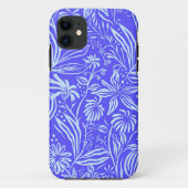 Coques Case-Mate iPhone Bright blue-Lilac floral pattern (Dos)
