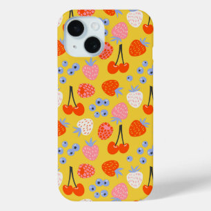 Coque Pour iPhone 15 Bright Coloré Motif Fruit Berry