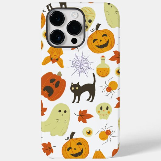 Coques Case-Mate iPhone Bright Cute Automne Orange Halloween Motif (Verso)