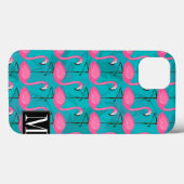 Coques Case-Mate iPhone Bright Flamingo Patch | Ajouter votre initiale (Verso (horizontal))