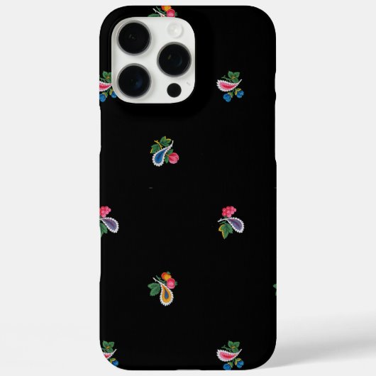 Coques Case-Mate iPhone Bright Flowers, Leaves and Paisleys Black (Verso)