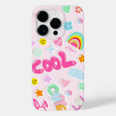 Coques Case-Mate iPhone Bright illustration rainbow stickers motif (Verso)