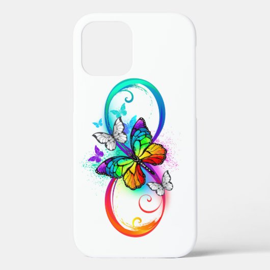 Coques Case-Mate iPhone Bright infinity with rainbow butterfly (Verso)
