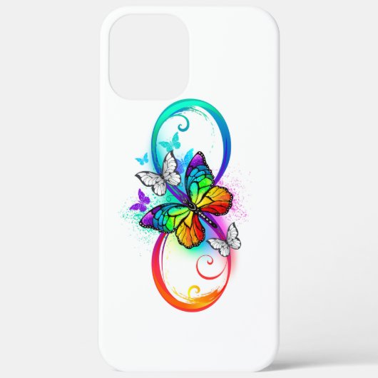 Coques Case-Mate iPhone Bright infinity with rainbow butterfly (Verso)