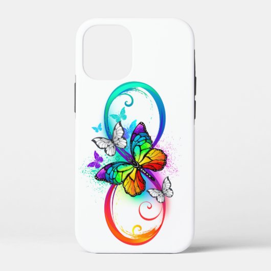 Coques Case-Mate iPhone Bright infinity with rainbow butterfly (Verso)