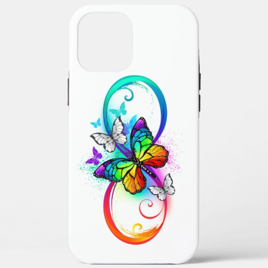 Coques Case-Mate iPhone Bright infinity with rainbow butterfly (Verso)
