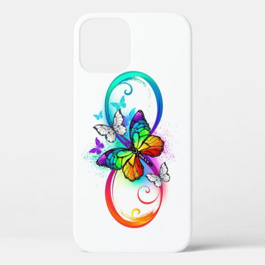 Coques Case-Mate iPhone Bright infinity with rainbow butterfly (Verso)