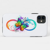 Coques Case-Mate iPhone Bright infinity with rainbow butterfly (Dos (Horizontal))