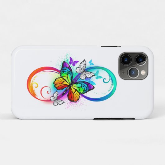 Coques Case-Mate iPhone Bright infinity with rainbow butterfly (Dos (Horizontal))