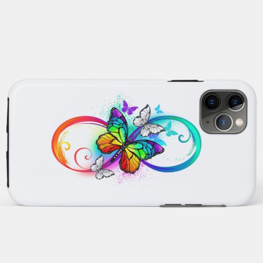 Coques Case-Mate iPhone Bright infinity with rainbow butterfly (Dos (Horizontal))