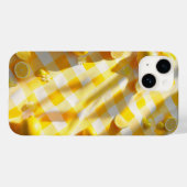 Coques Case-Mate iPhone Bright Lemon Summer Picnic Phone Case Yellow Gingh (Verso (horizontal))