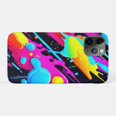 Coques Case-Mate iPhone Bright Neon Splashes dans l'oeuvre Abstraite (Dos (Horizontal))