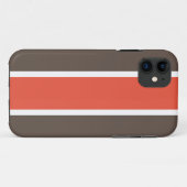 Coques Case-Mate iPhone Bright Orange Dark Brown White Racing Stripes (Dos (Horizontal))