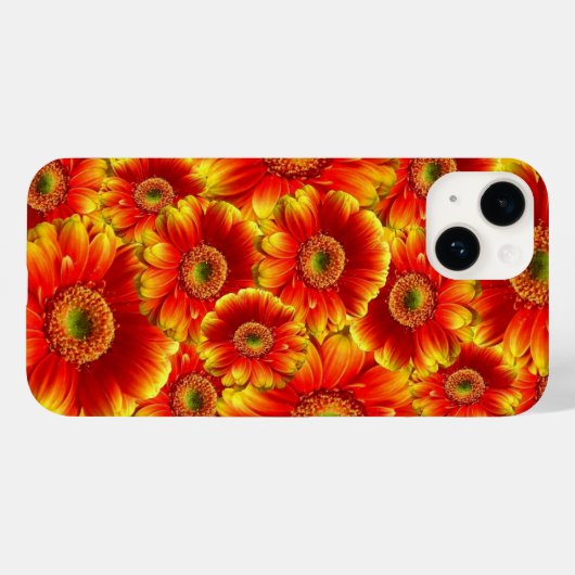 Coques Case-Mate iPhone Bright Orange Flowers (Verso (horizontal))