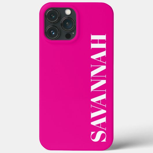 Coques Case-Mate iPhone Bright Pink nom personnalisé simple (Verso)