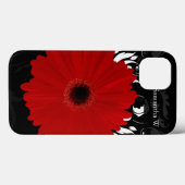 Coques Case-Mate iPhone Bright Red Gerbera Daisy on Black (Verso (horizontal))