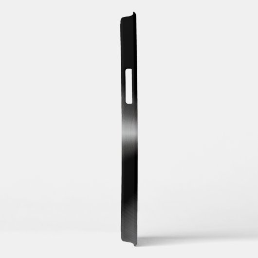 Coques Case-Mate iPhone Brillant noir métal imprimé en acier inoxydable lo (Verso / Droite)