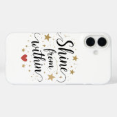 Coques Case-Mate iPhone Briller de l'intérieur - Citation Céleste d'amour (Verso (horizontal))