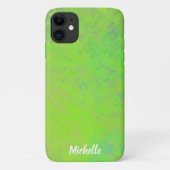 Coques Case-Mate iPhone Brilliant Lime Green Marbled Art (Dos)