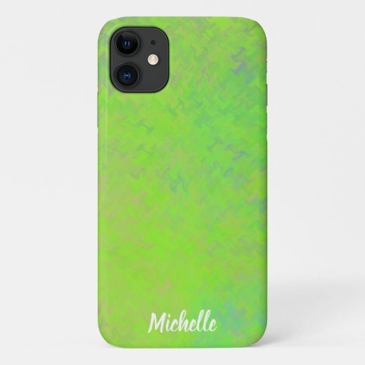 Coques Case-Mate iPhone Brilliant Lime Green Marbled Art (Dos)