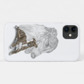 Coques Case-Mate iPhone Brindle Greyhound Chig Art (Dos (Horizontal))