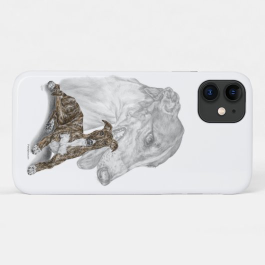 Coques Case-Mate iPhone Brindle Greyhound Chig Art (Dos (Horizontal))