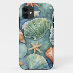 Case-Mate iPhone Case Brise Océanique Aquarelle : Coquillage et Étoile d