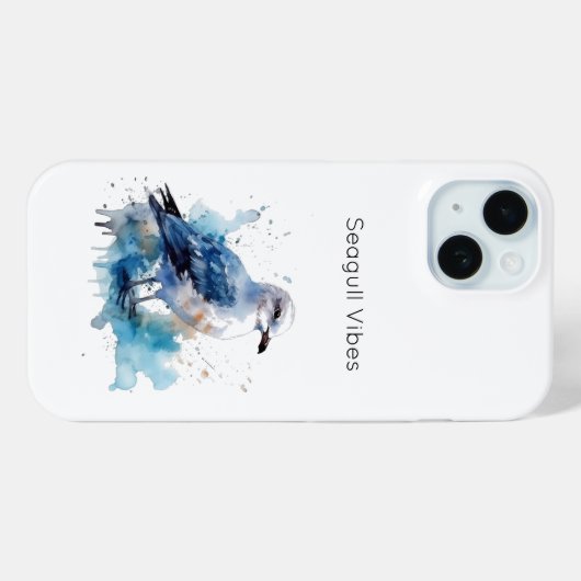 Coques Case-Mate iPhone Brise océanique : Aquarelle Mouette (Verso (horizontal))