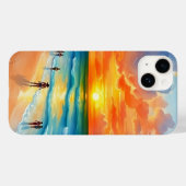 Coques Case-Mate iPhone Brise océanique et ciels de feu (Verso (horizontal))