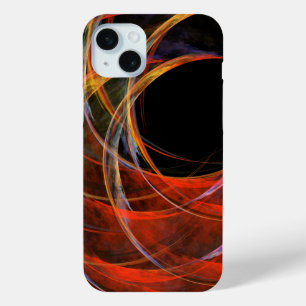 Coque iPhone 15 Mini Briser le Cercle Vortex de Feu Art Abstrait