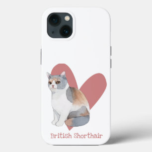 Case-Mate iPhone Case British Shorthair Chat Aquarelle Kitty Coeur rose