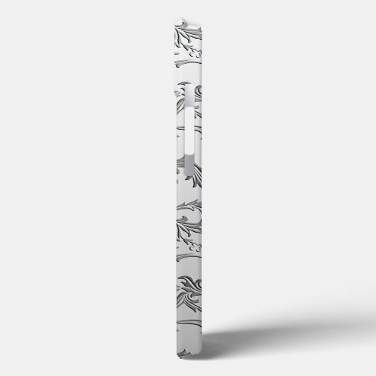 Coques Case-Mate iPhone Brocade argentée élégante (Verso / Gauche)