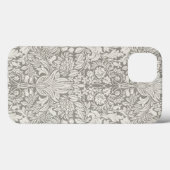 Coques Case-Mate iPhone brocade en dentelle blanche élégante (Verso (horizontal))