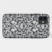Coques Case-Mate iPhone Brocard de dentelle en damas noir et blanc vintage (Dos (Horizontal))