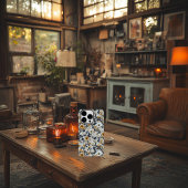 Coques Case-Mate iPhone Brodé noir, blanc et or personnalisé