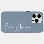 Coques Case-Mate iPhone Broderie Bleu Poussière (Verso (horizontal))