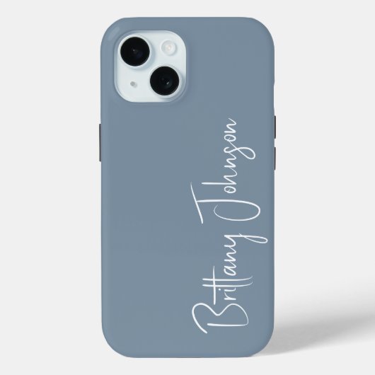 Coques Case-Mate iPhone Broderie Bleu Poussière (Verso)